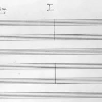 Primeira página da partitura da obra "4'33"" de John Cage, mostrando pautas musicais vazias